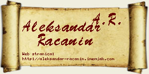 Aleksandar Račanin vizit kartica